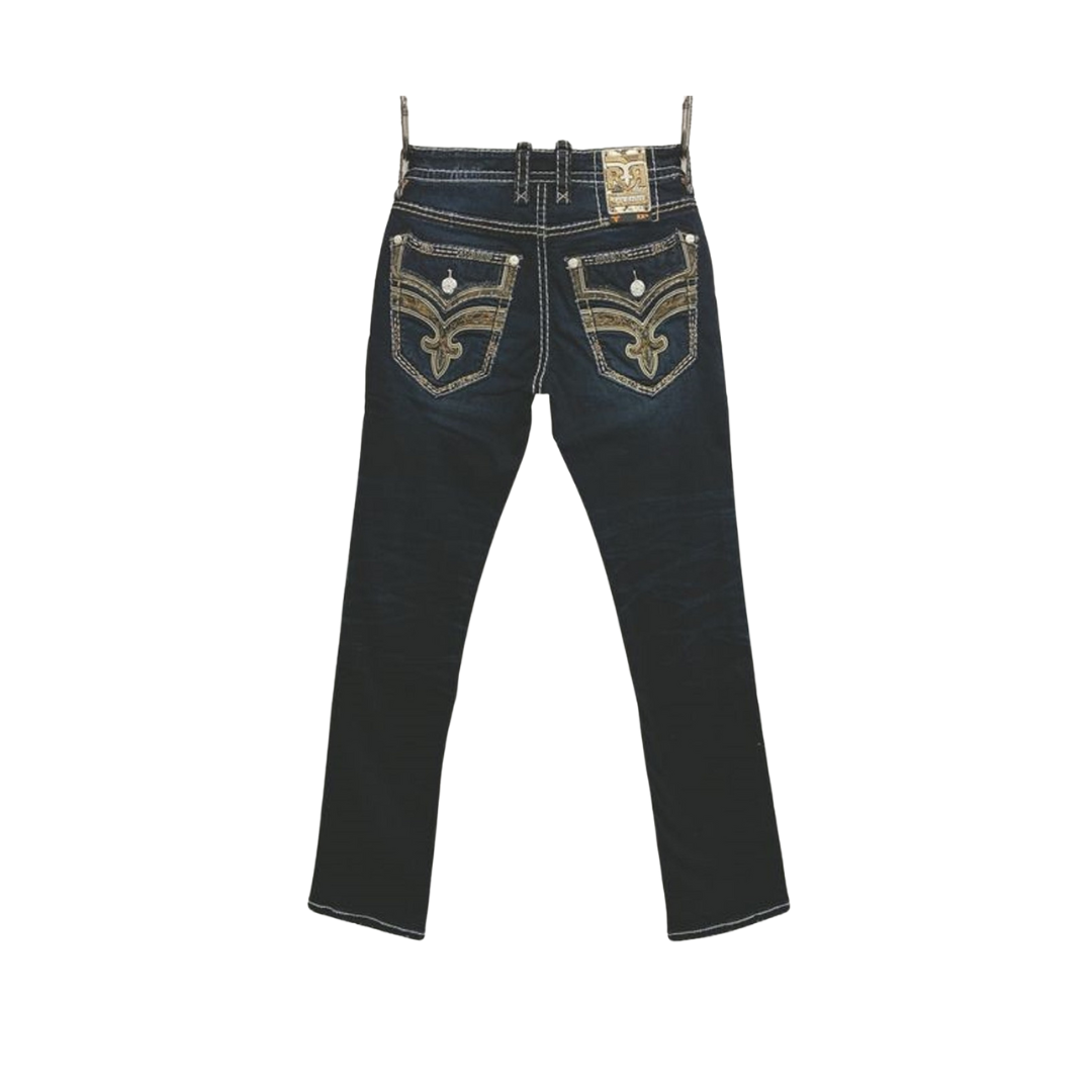 Rock Revival Men's Samuel J204 Dark Straight Blue Jeans
