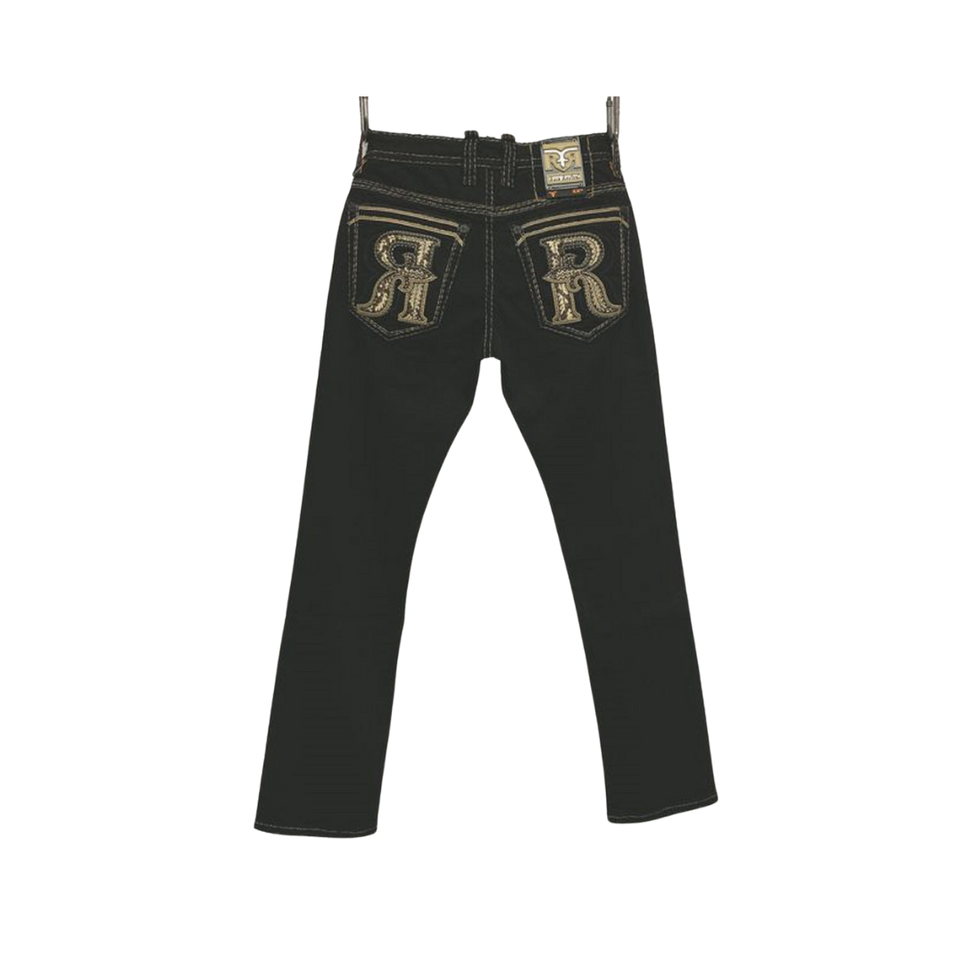 Rock Revival Men's Harlan J200 Straight Dark Black Jeans