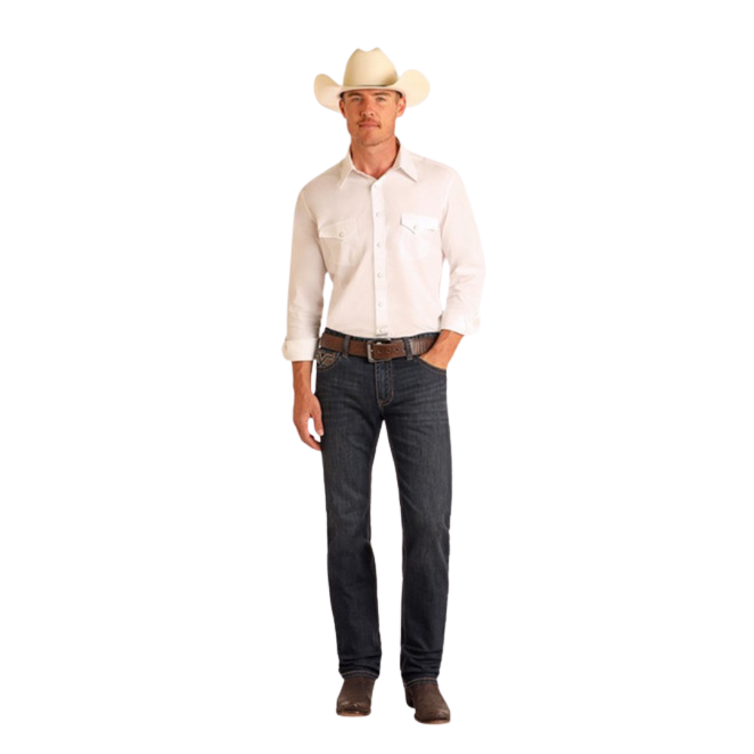 Rock & Roll Men's Fit Revolver Dark Blue Jeans