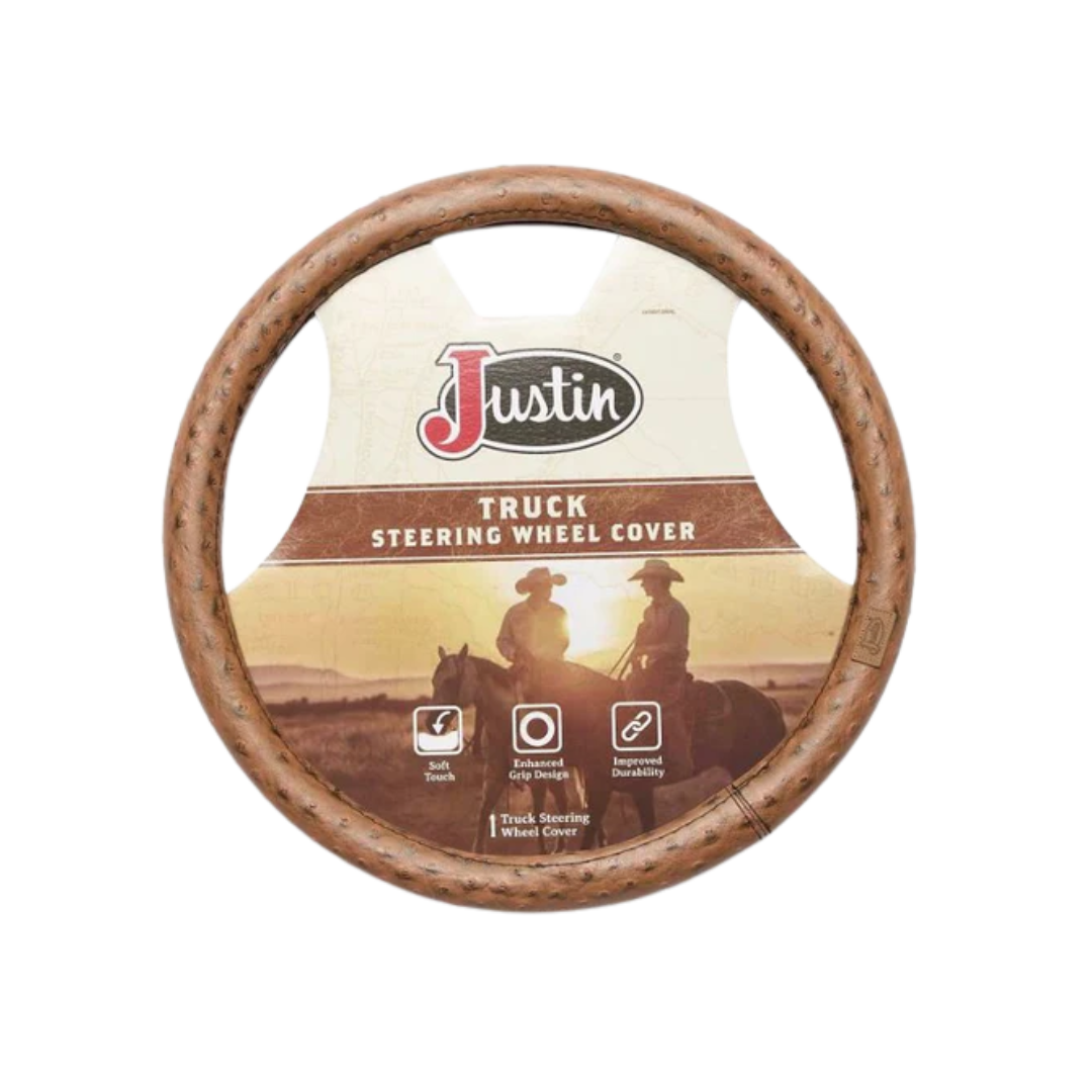 Justin Brand Unisex Walnut Steering Wheel Cover Tan Truck