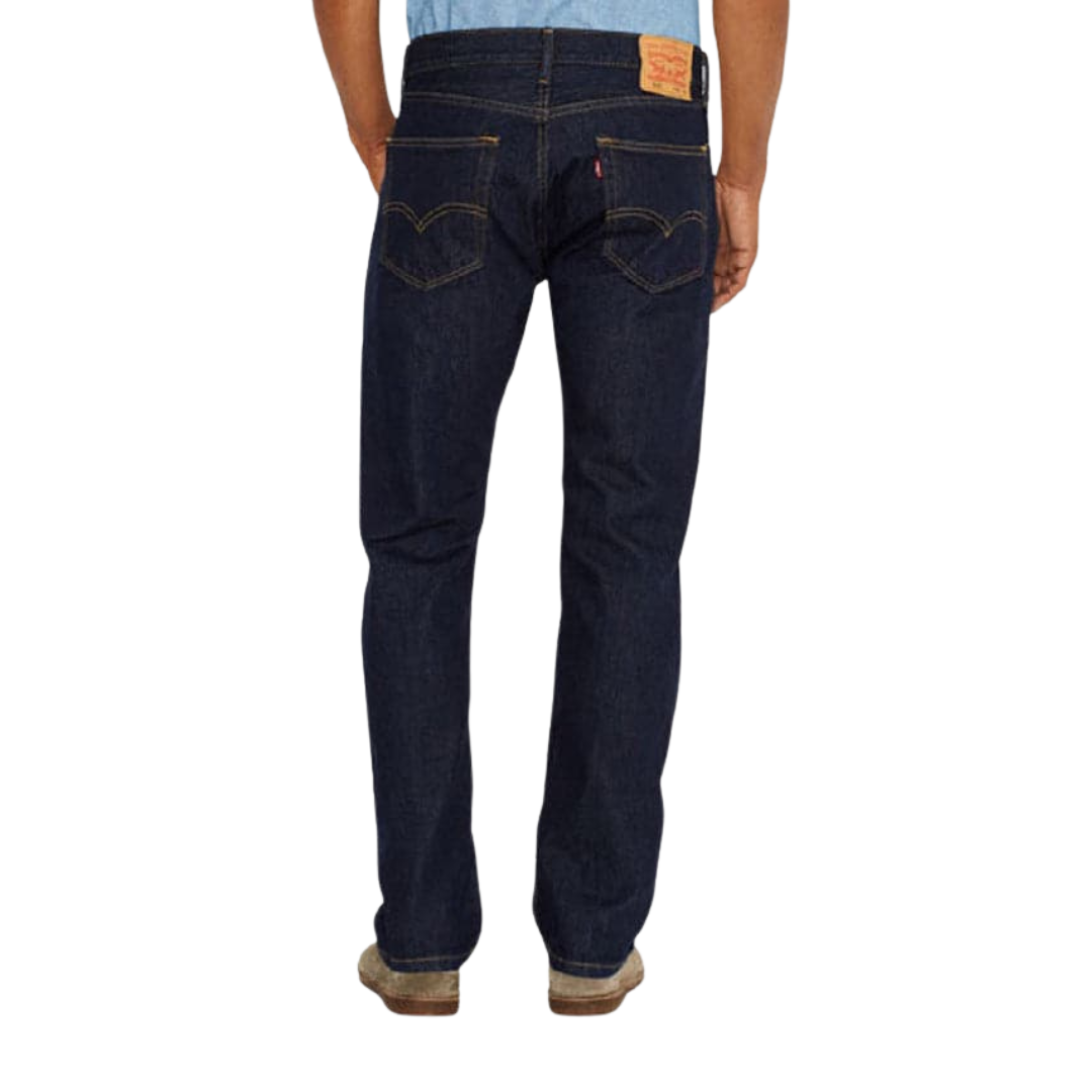 Levi Strauss Men's 505 Regular Mid Rise Fit Straight Blue Jeans