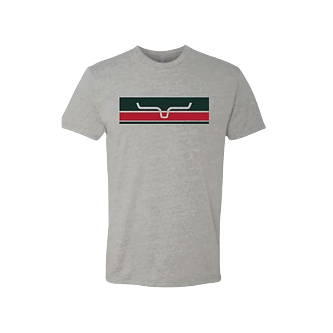 Kimes Ranch Men's Tee Broken Stripe Grey Heather Shirt