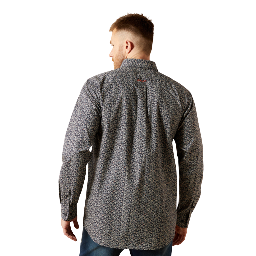 Ariat Men's Wick Fitted Print Navy Shirt