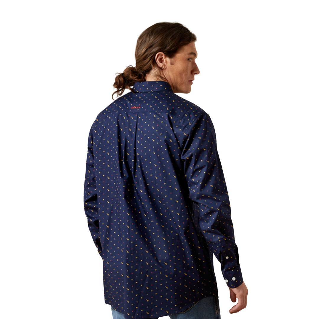 Ariat Men's WF Beaux Fitted Navy Print Shirt
