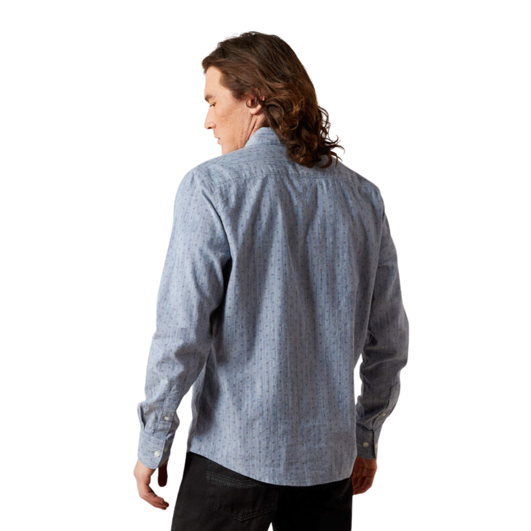 Ariat Men's Macoy Modern Fit Chambray Blue Shirt