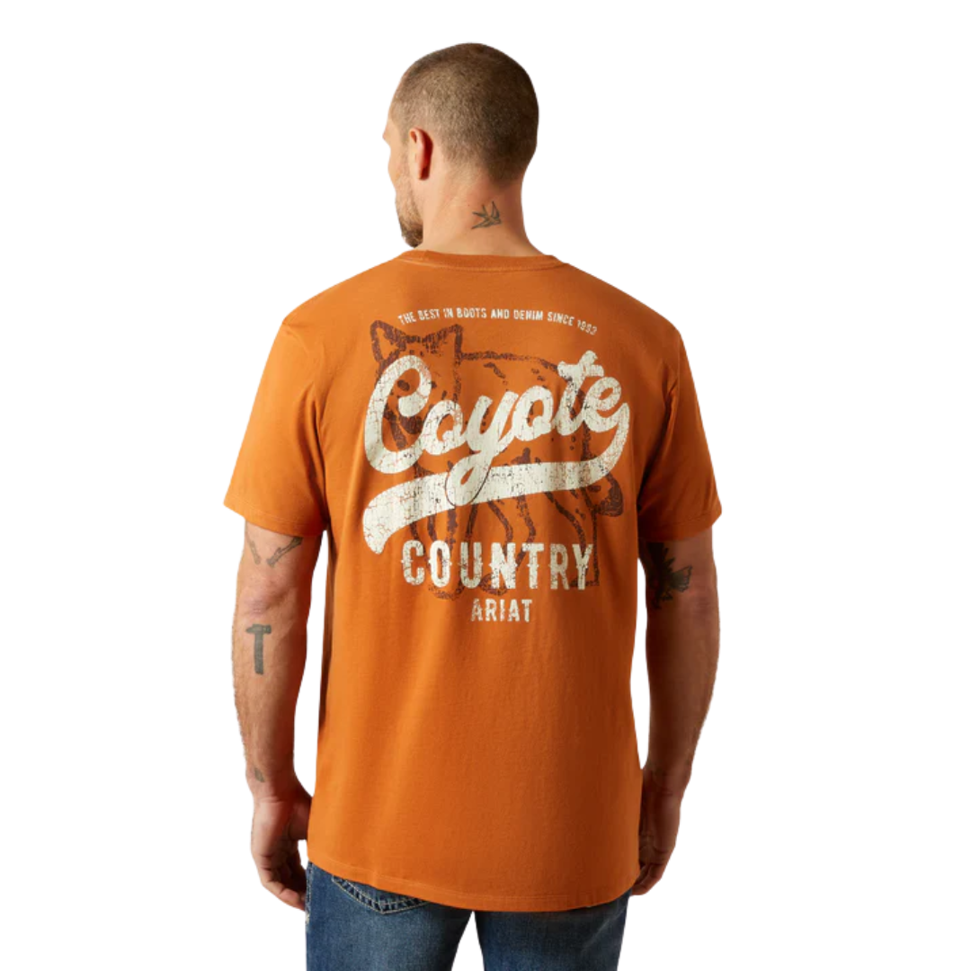 Ariat Men's Coyote Country Orange Tee Shirt