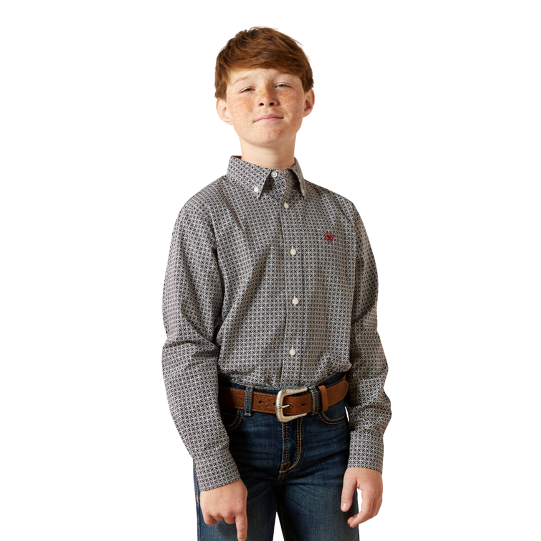 Ariat Youth Boy's Tobias Classic Fit Black Shirt