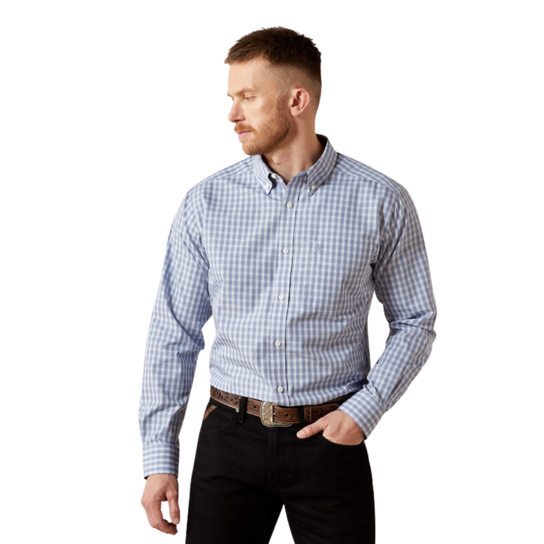 Ariat Men's Wrinkle Free Brett Fitted Grey Shirt
