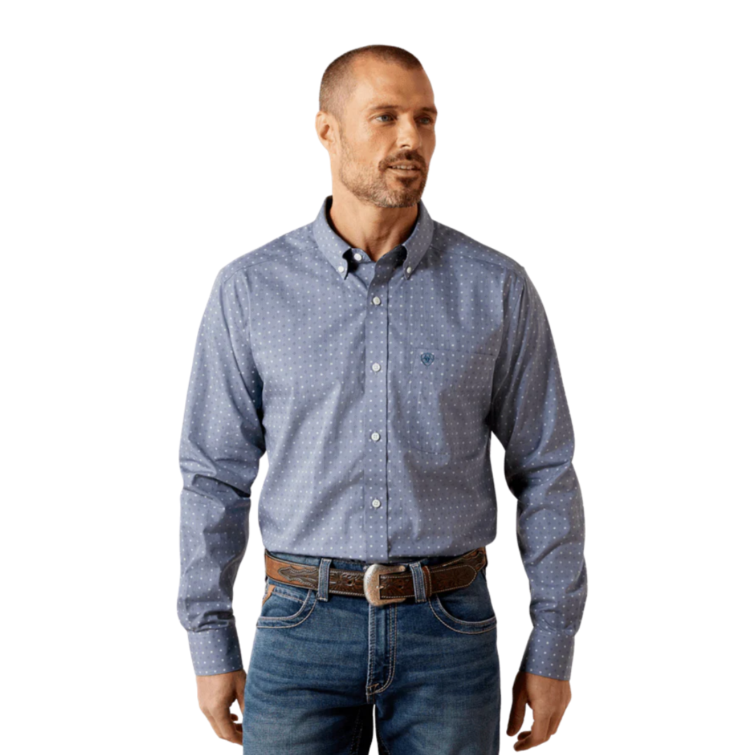 Ariat Men's Wrinkle Free Blaine Grey Shirt