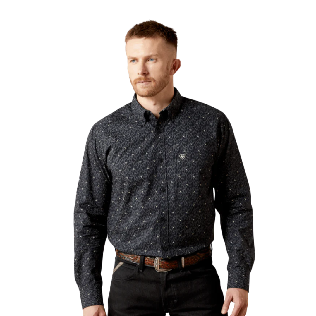 Ariat Men's Wheaton Long Sleeve Navy Shirt