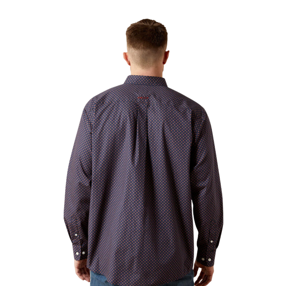 Ariat Men's Wrinkle Free Briggs Classic Fit Navy Shirt