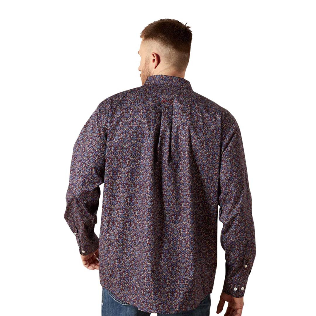 Ariat Men's Wrinkle Free Brendan Classic Fit Blue Shirt