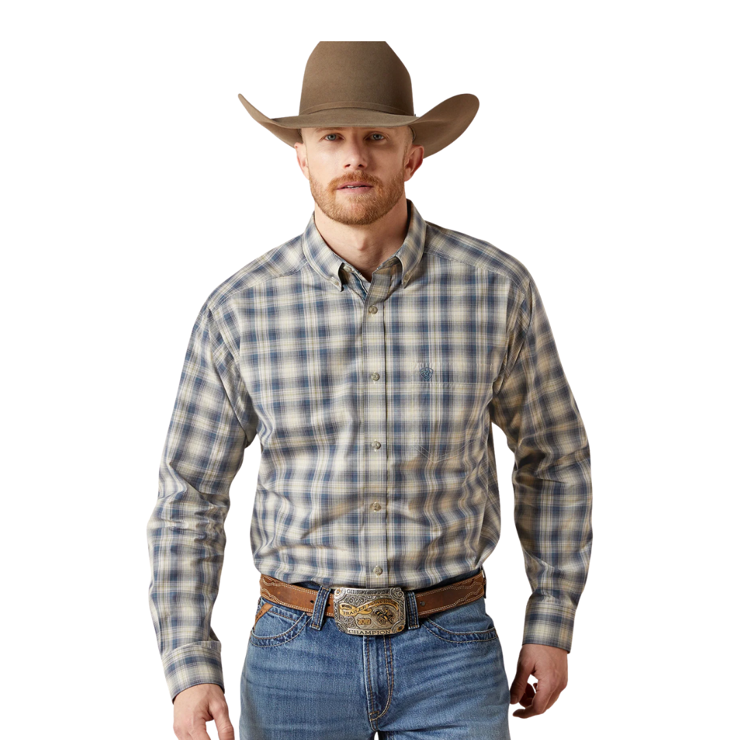 Ariat Men's Pro Series Witten Classic Fit Blue Shirt