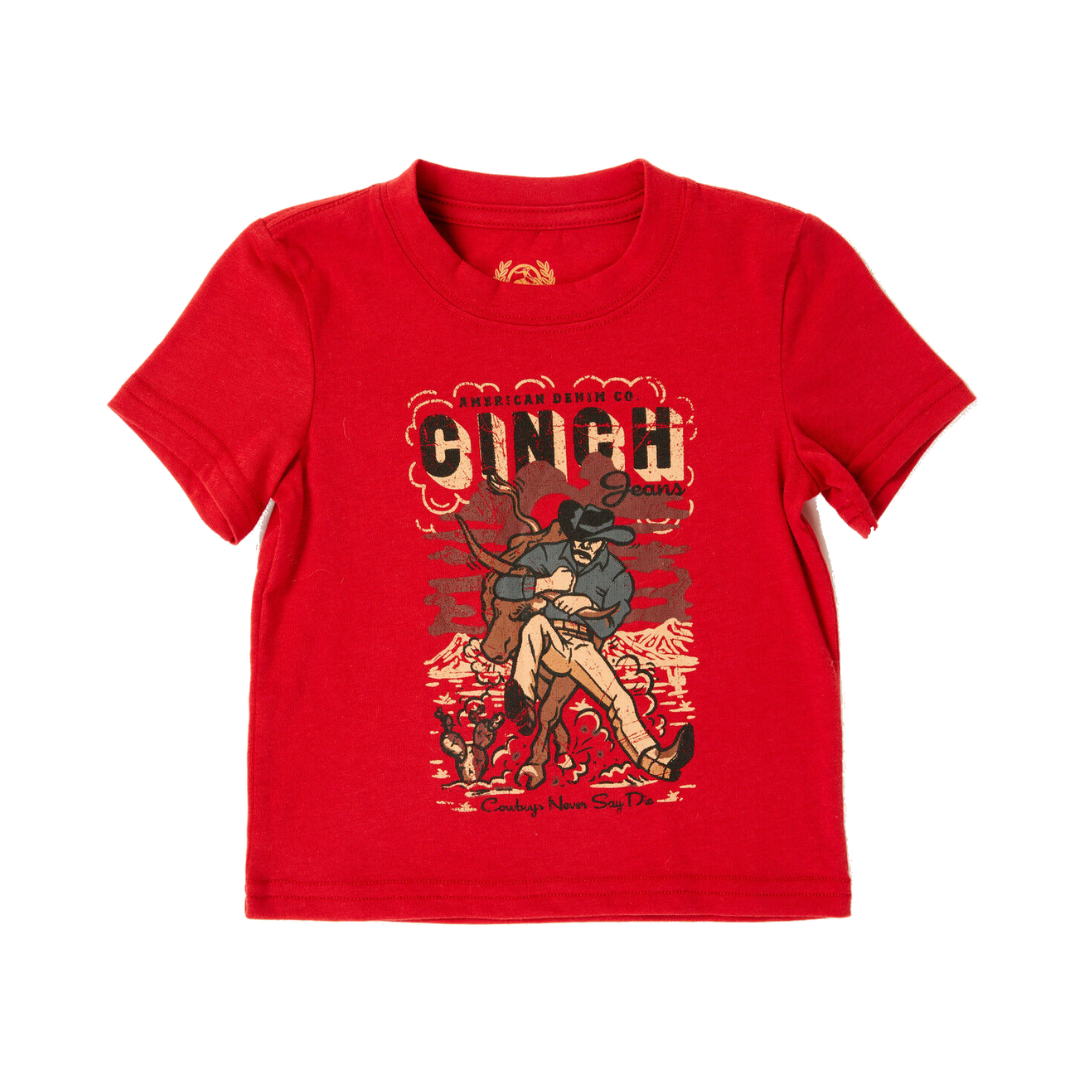 Cinch Infant Boy's Cowboy Logo Red Tee Shirt