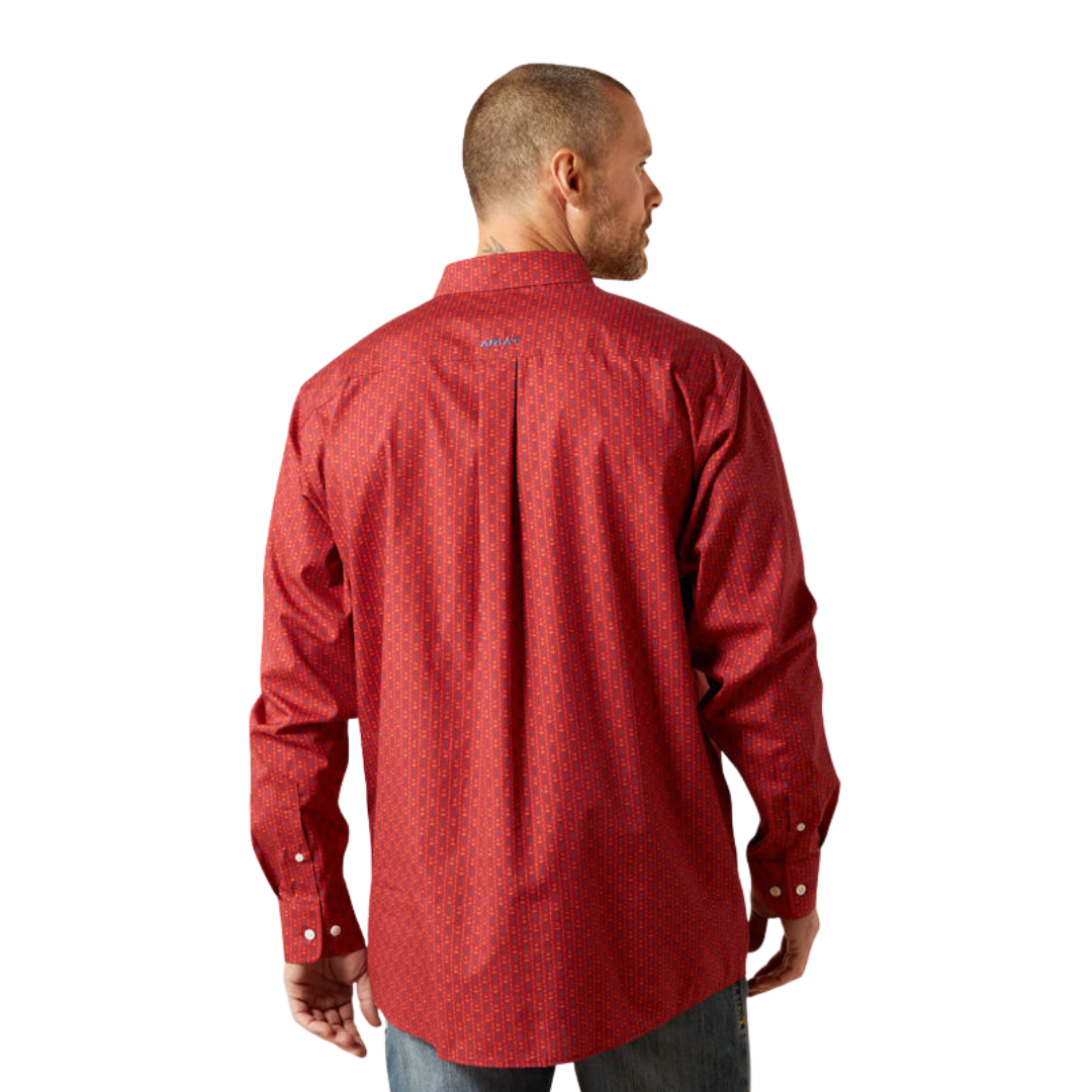 Ariat Men's Wrinkle Free Bruno Classic Fit Red Shirt