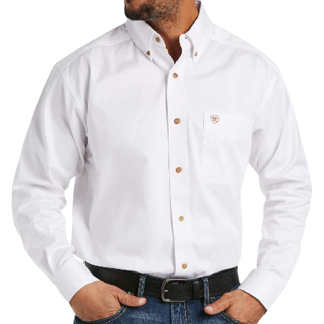 Ariat Men's Twill Classic Button Down White Shirt