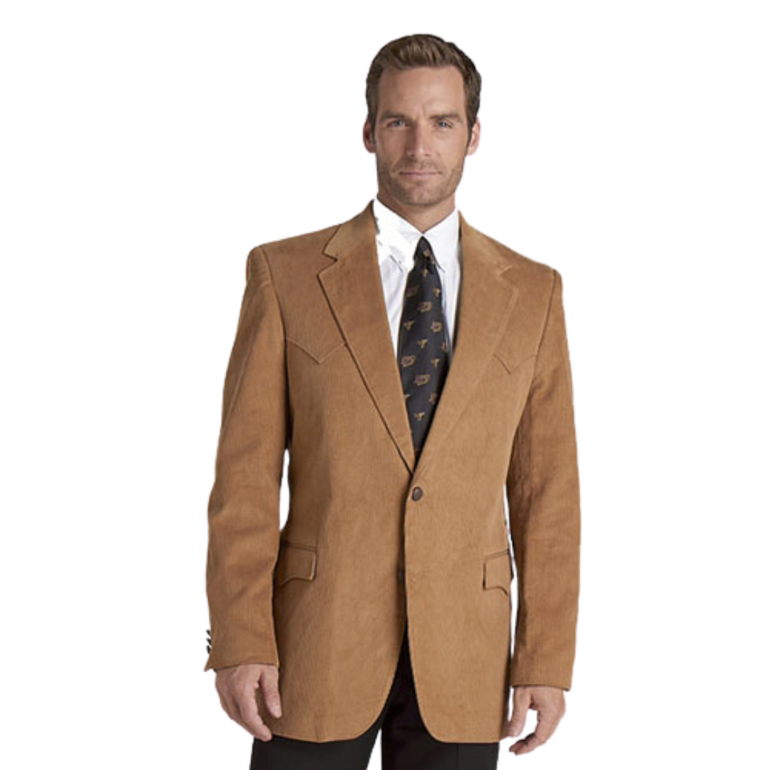 Sidran Men's Corduroy Western Sport Light Brown Coat -Big & Tall