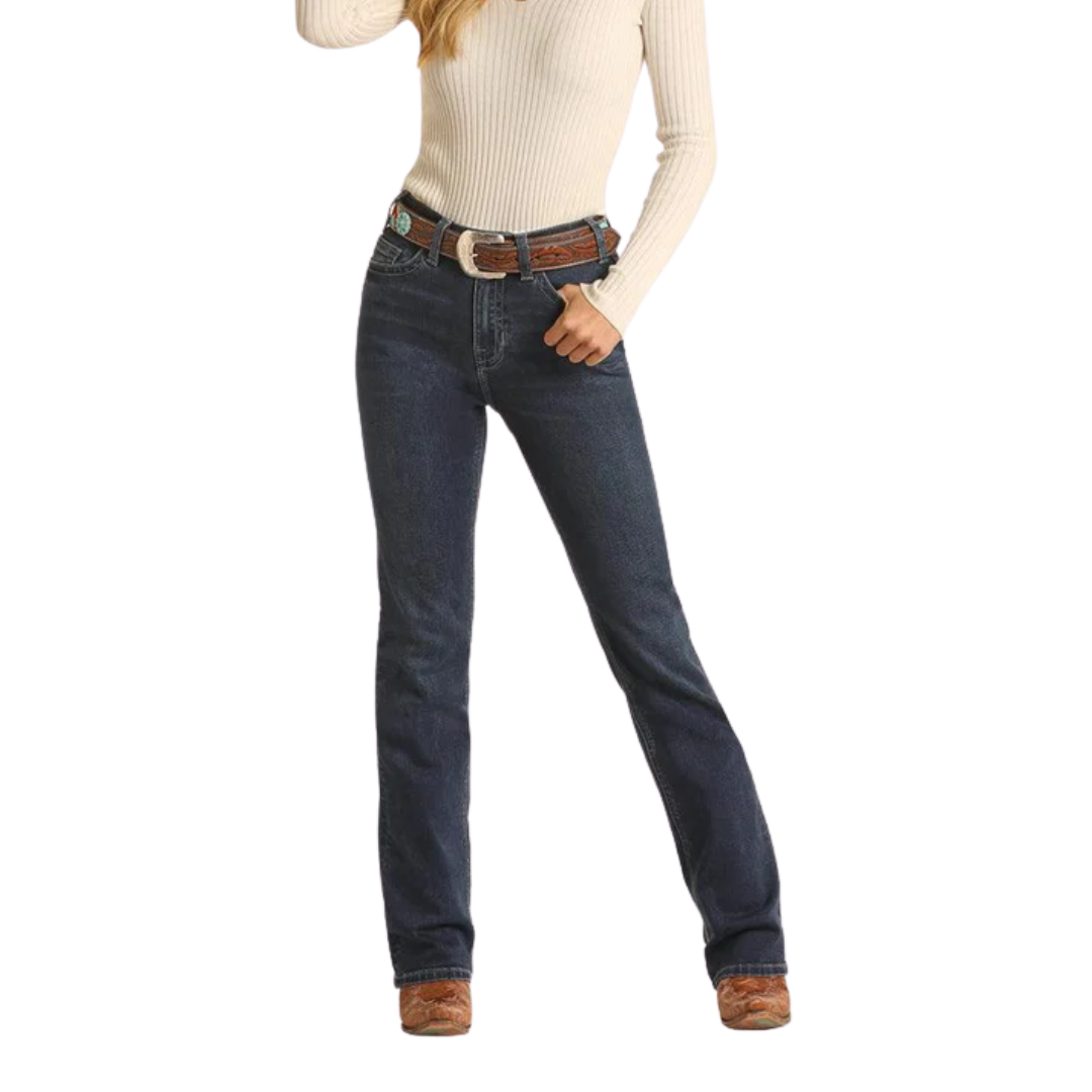 Panhandle Slim Women's High Rise Riding Bootcut Blue Jeans