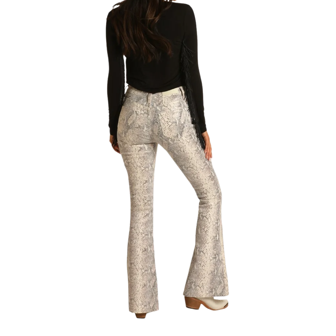 Panhandle Slim Women's Snake High Rise Flare Light Brown Jeans