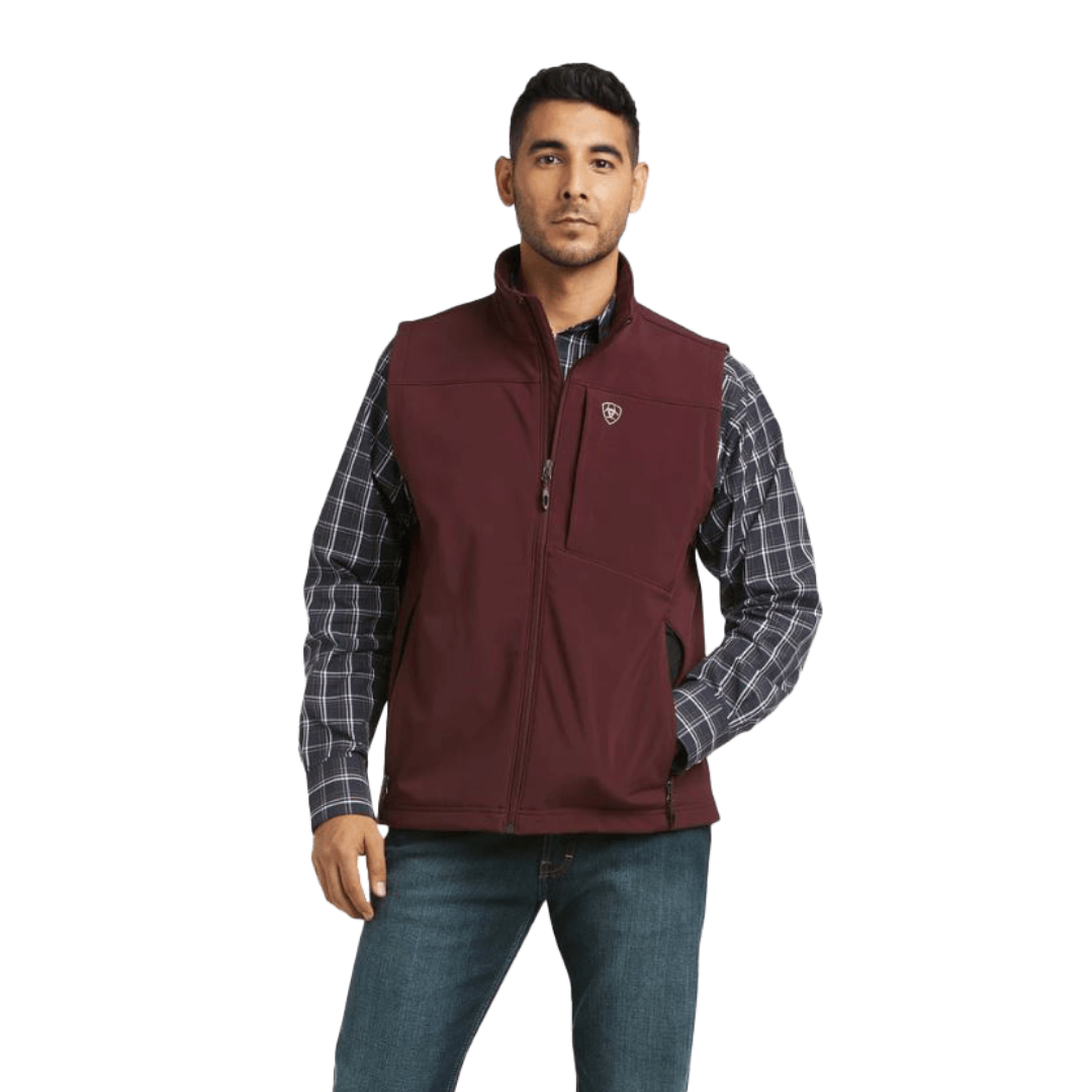 Ariat Men's Vernon Softshell Malbec Red Vest