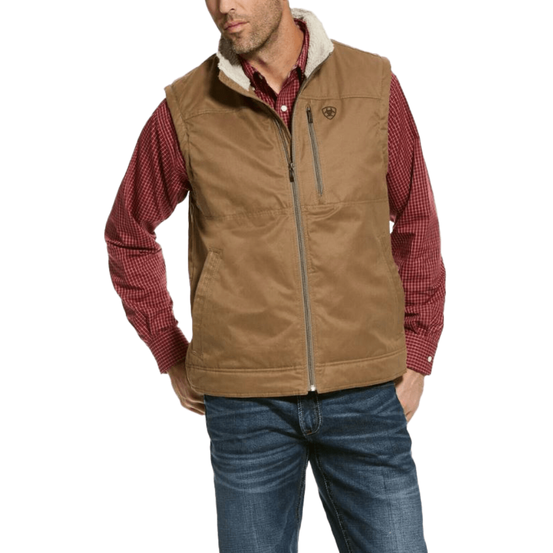 Ariat Men's Cub Grizzly Canvas Brown Vest