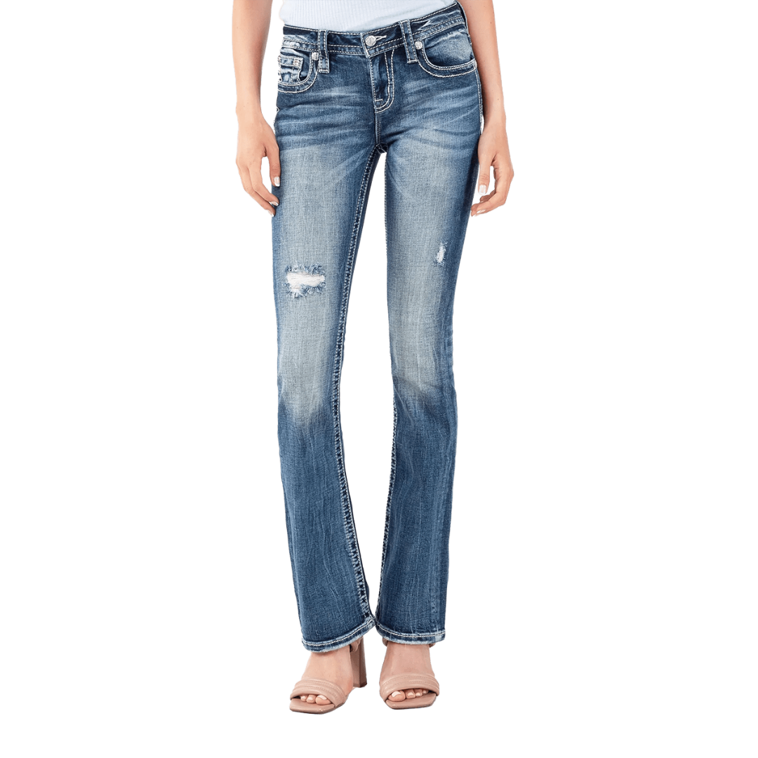 Miss Me Women's Chloe Boot Turquoise Jeans