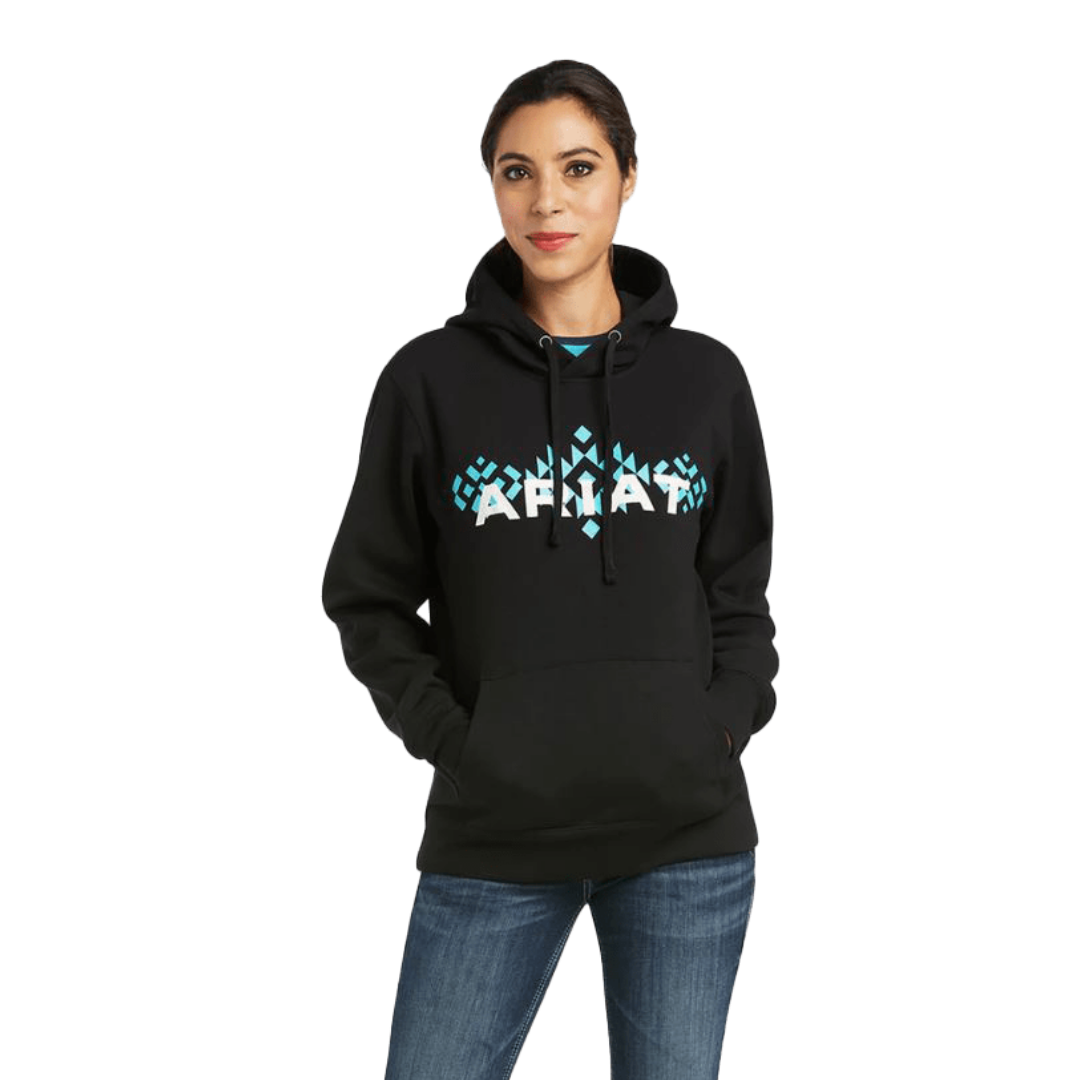 Ariat Women's Real Chest Logo Black Hoodie