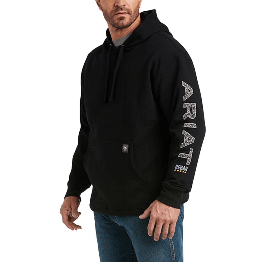 Ariat Men's Rebar Roughneck Pullover Black Hoodie