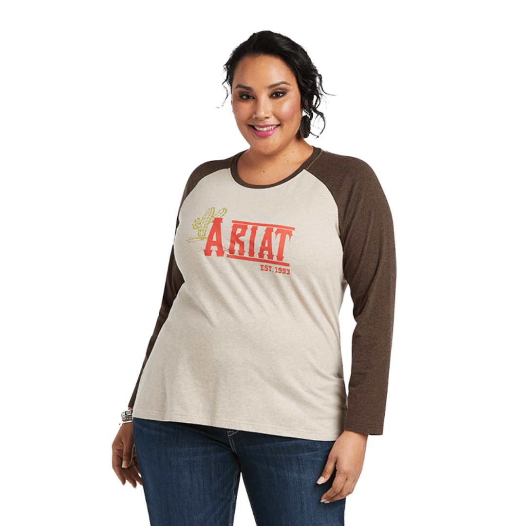 Ariat Women's Real Graphic Long Sleeve Brown Tee Shirt