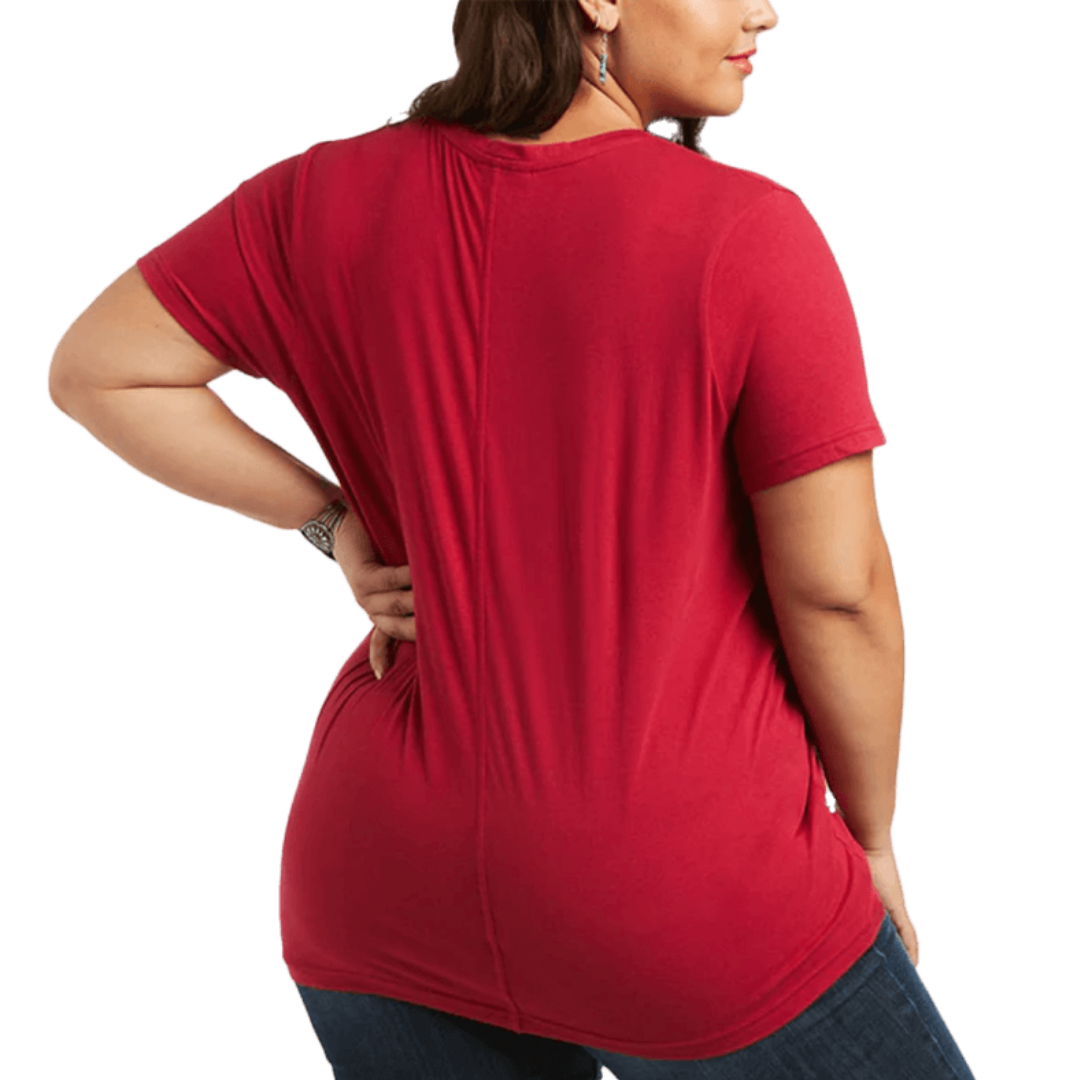 Ariat Women's Element Bud Short Sleeve Red Tee Shirt