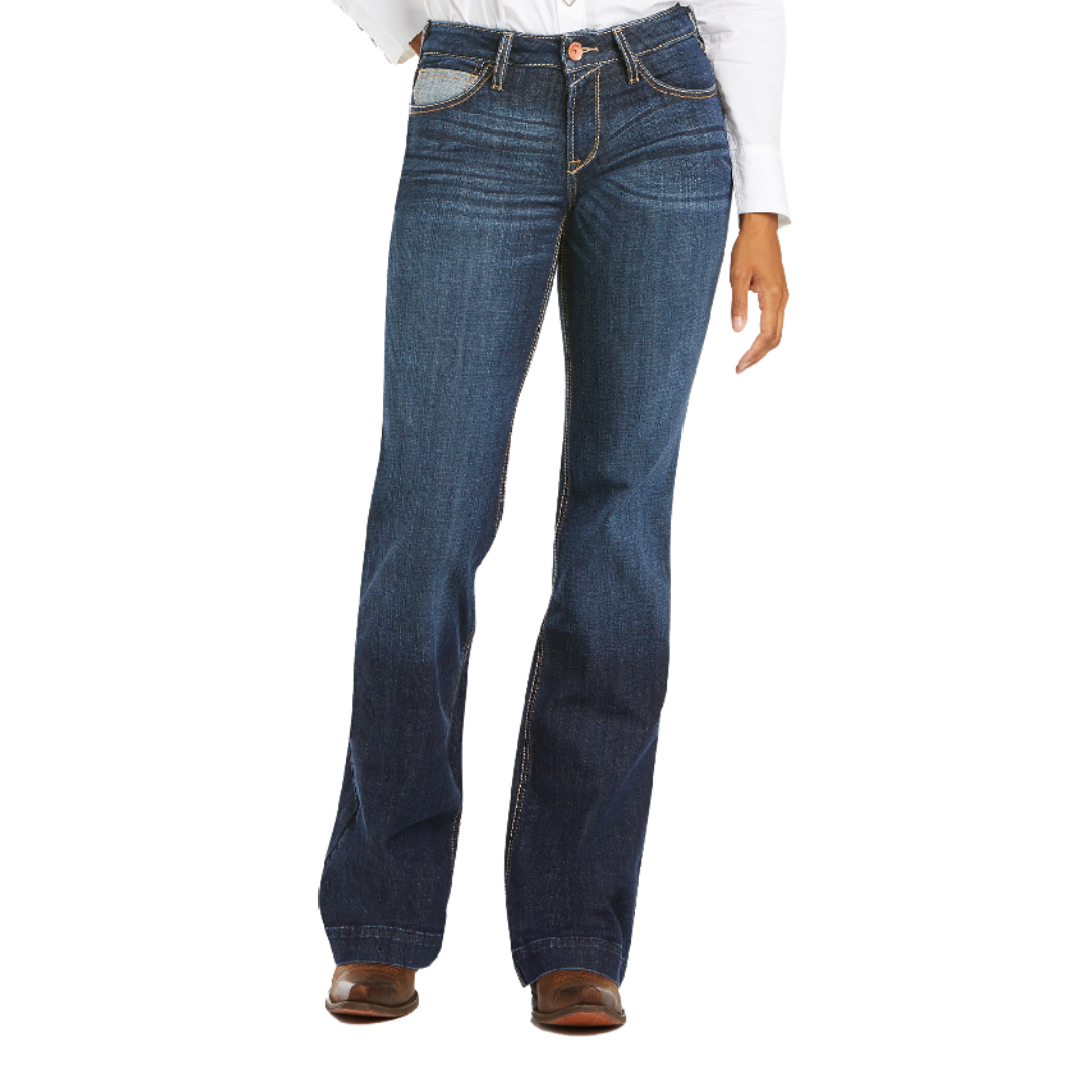 Ariat Women's Trouser Rise Mia Wide Blue Jeans