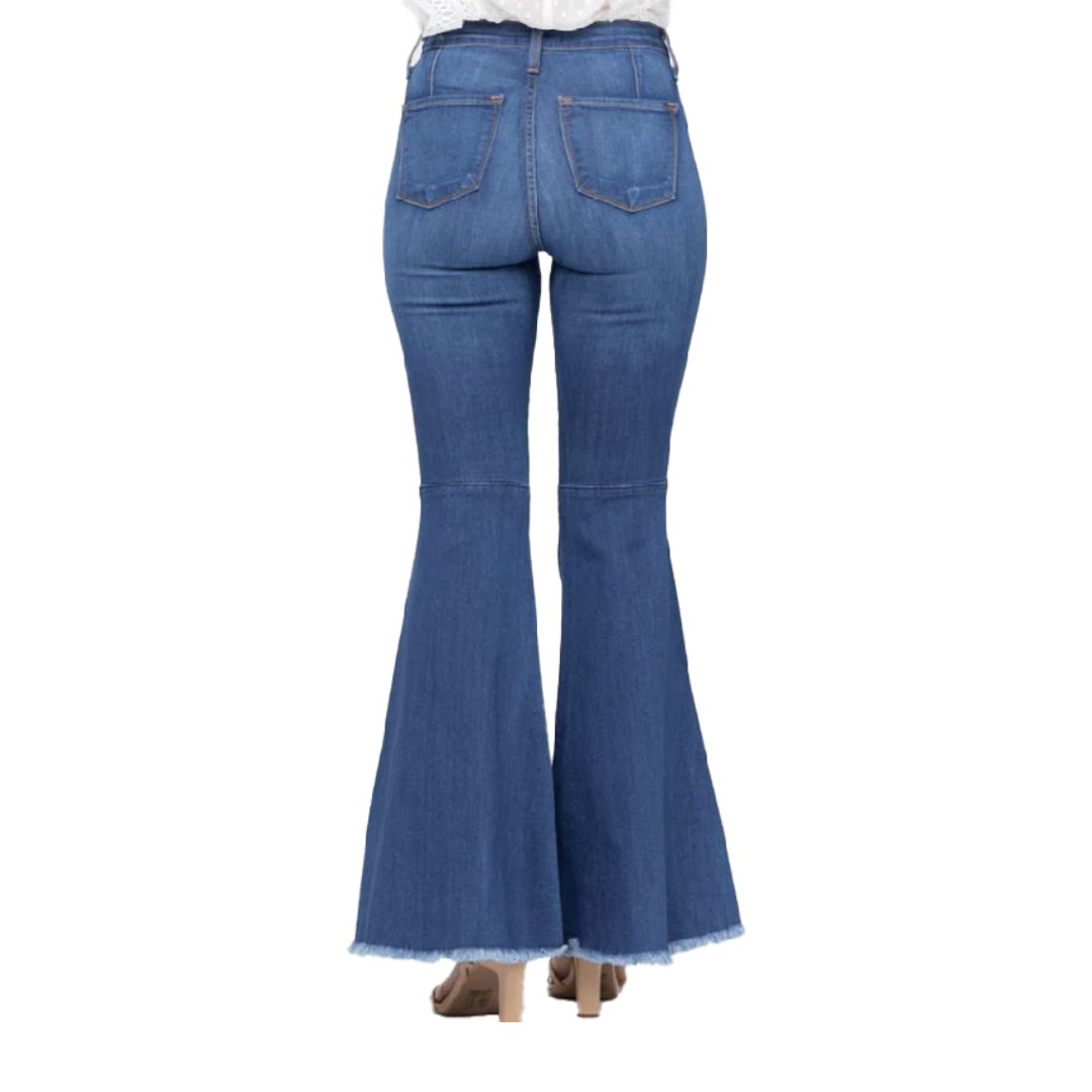 Judy Women's Reg Hi Waist Super Flare Blue Jeans