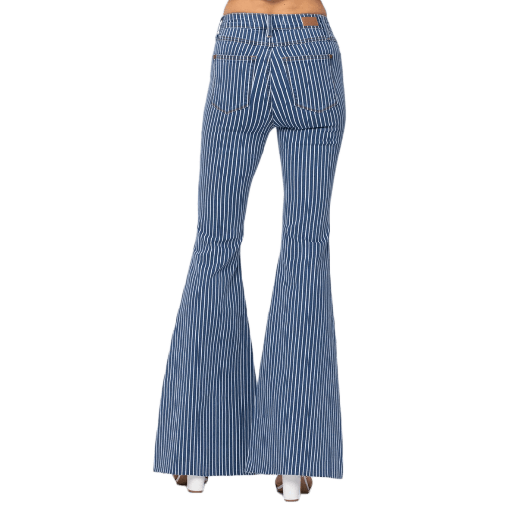 Judy Women's Ultra High Rise Super Flare Blue Jeans