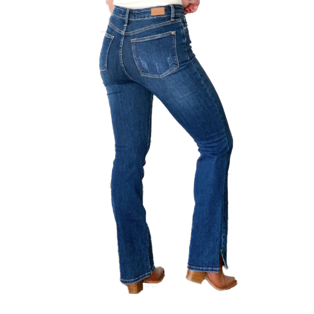 Judy Women's High Rise Slim Bootcut Blue Jeans