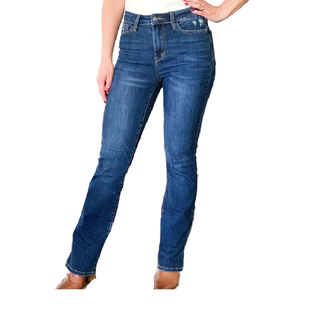 Judy Women's High Rise Slim Bootcut Blue Jeans