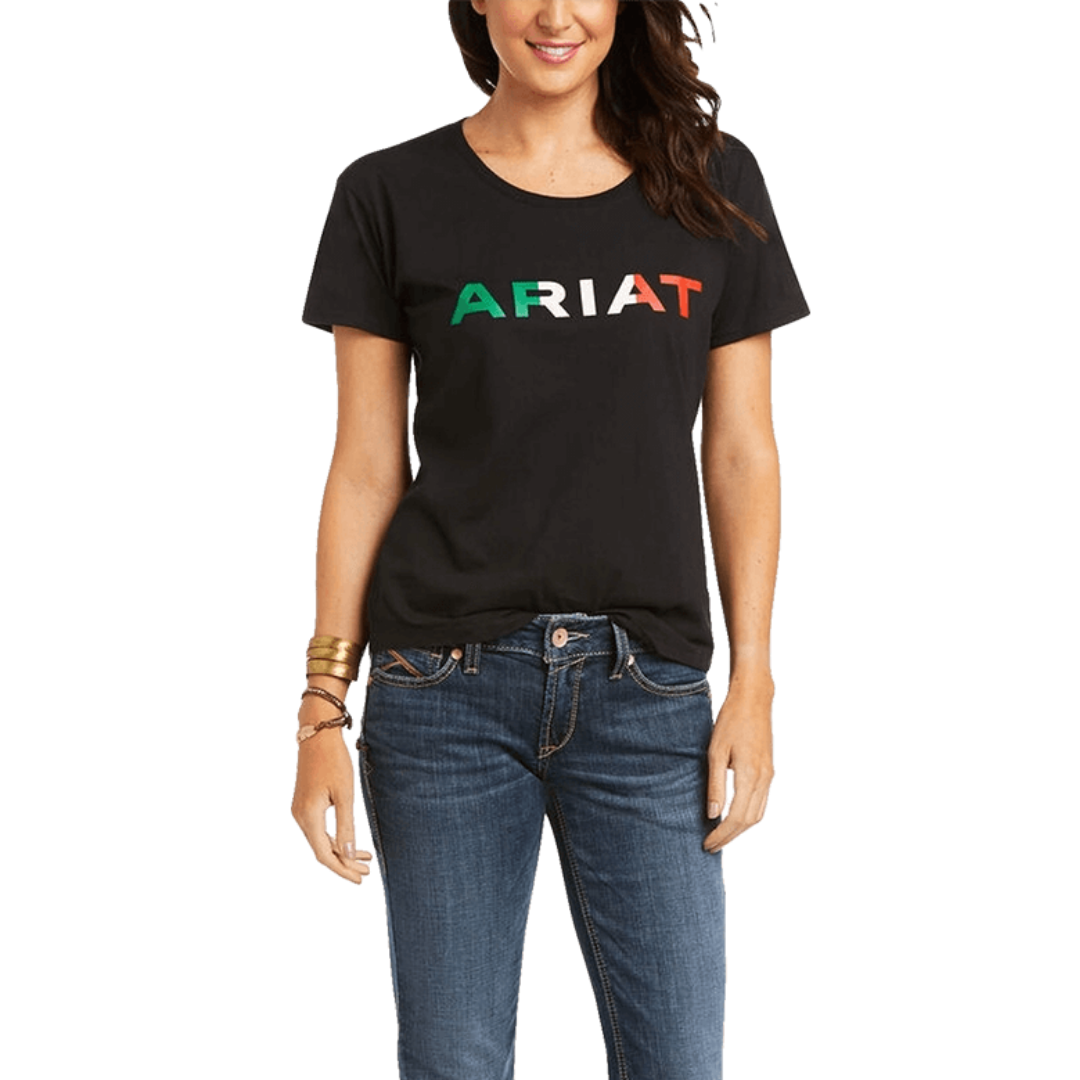 Ariat Women's Viva Mexico Logo Black Tee Shirt