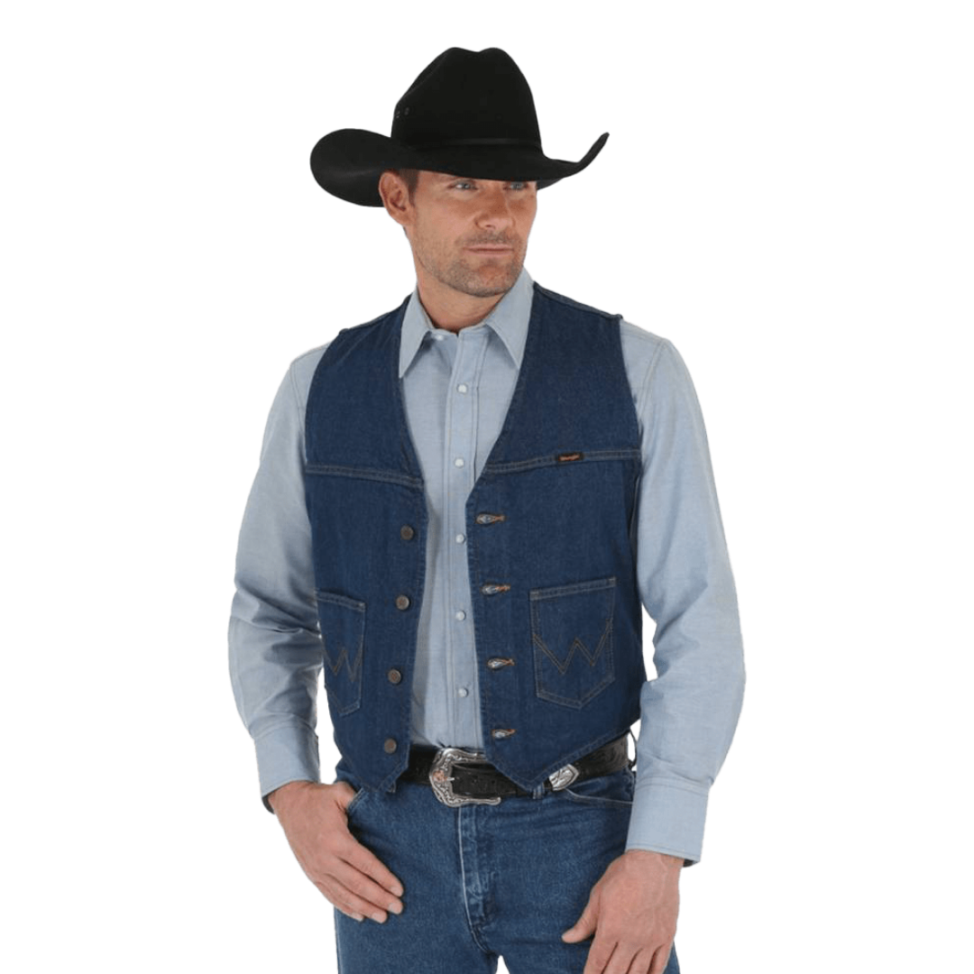 Wrangler Men's Unlined Denim Blue Vest