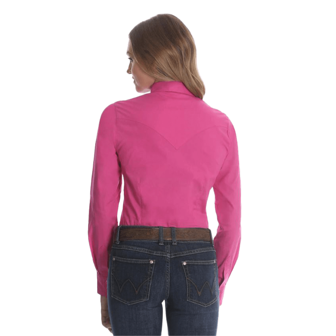 Wrangler Women's Western Snap Back Pink Shirt
