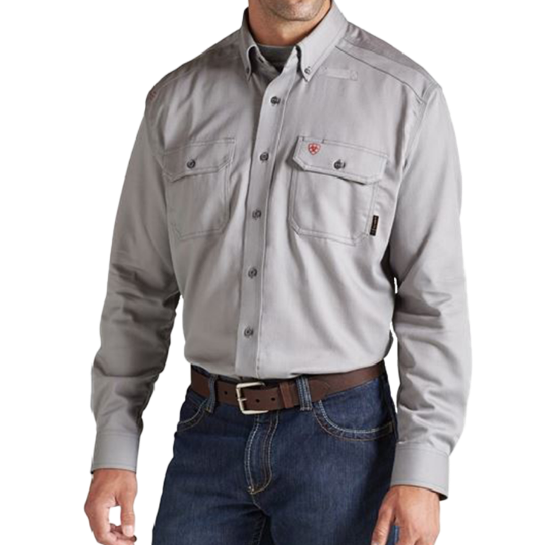 Ariat Men's Flame Resistant Solid Work Silver Fox Shirt