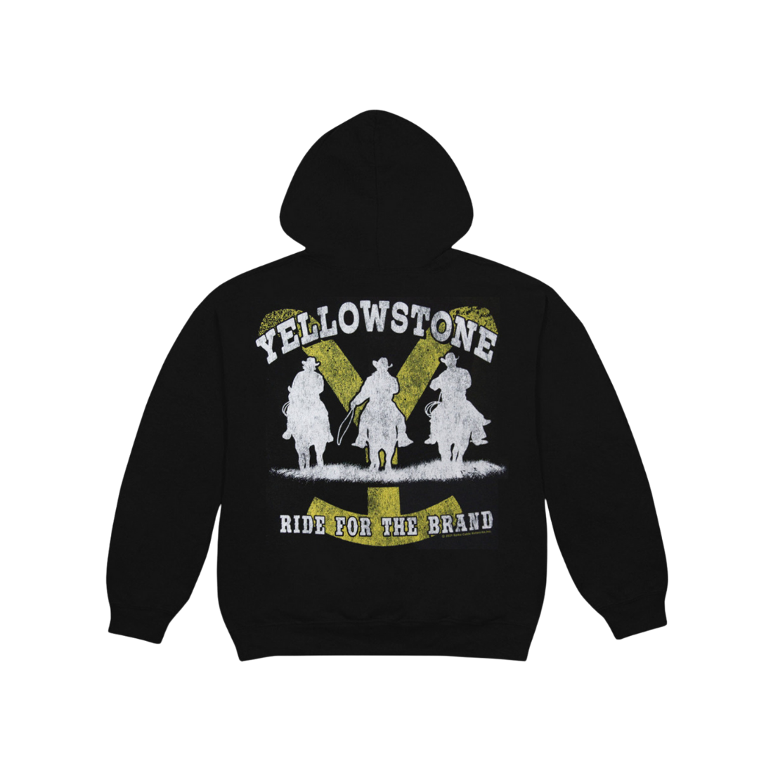 Changes Men's Yellowstone Cowboys Ride For Brand Black Hoodie