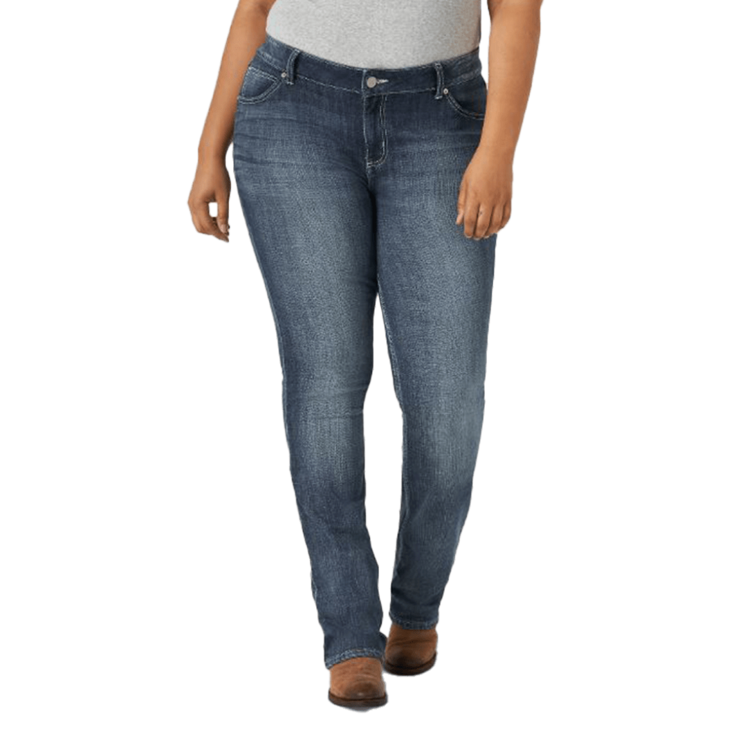 Wrangler Women's Straight Leg Blue Jeans - Plus