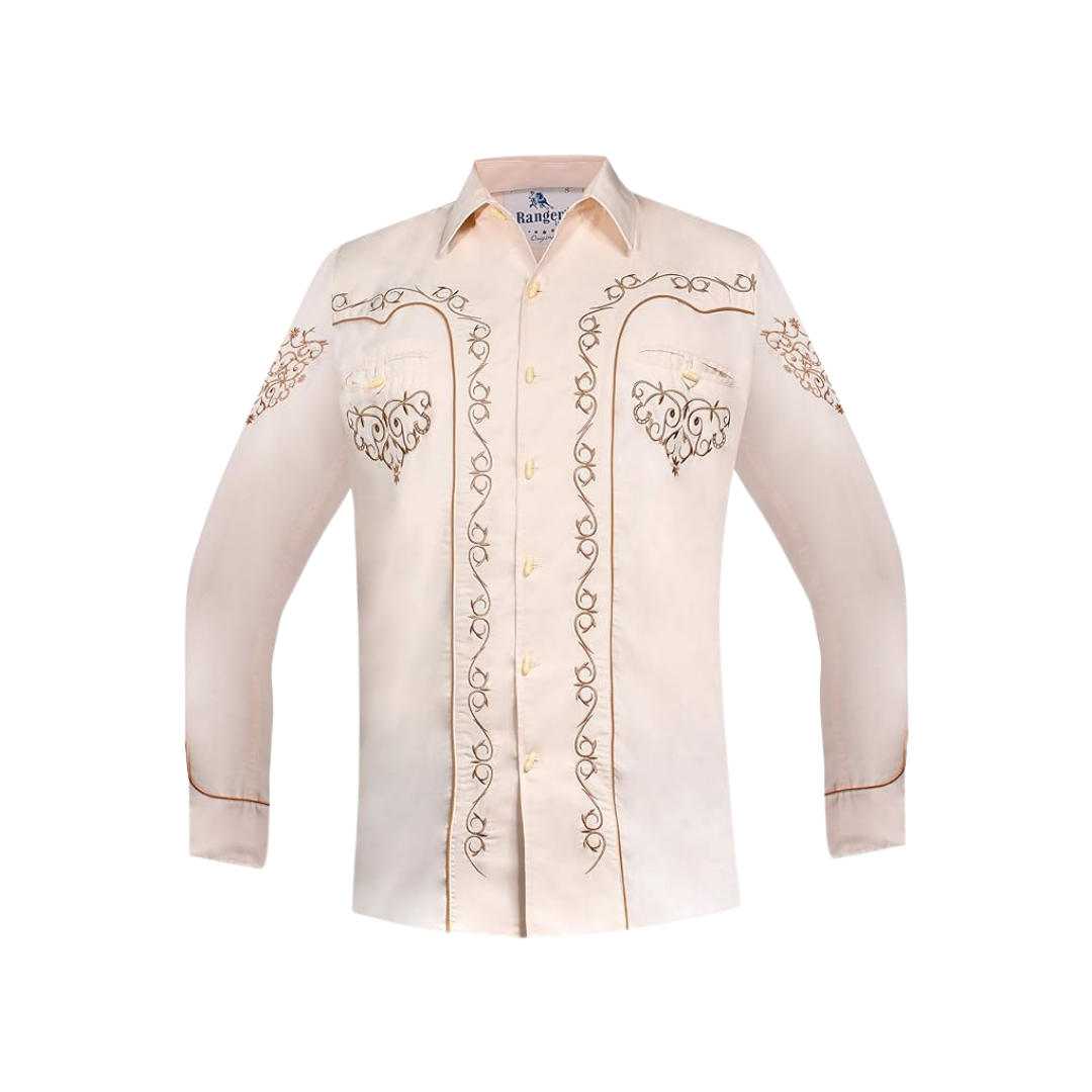 Ranger's Men's Embroidered Charra Pink Shirt
