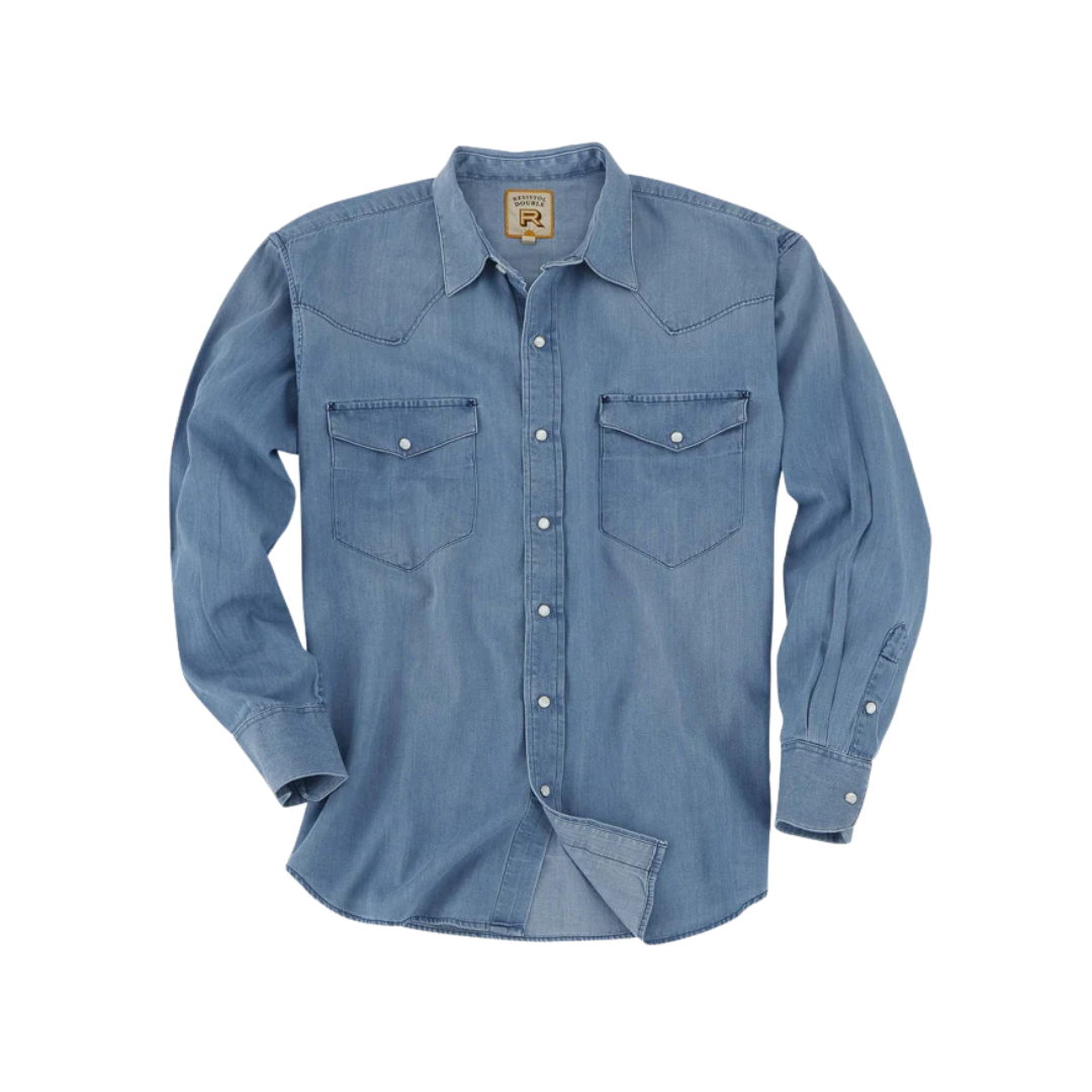 Resistol Men's Rawlins Light Denim Blue Shirt