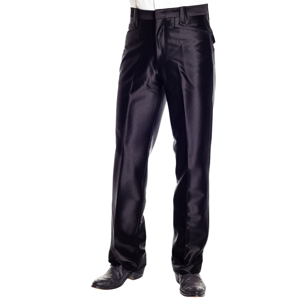 Sidran Men's Swedish Knit Dress Snap Black Pants