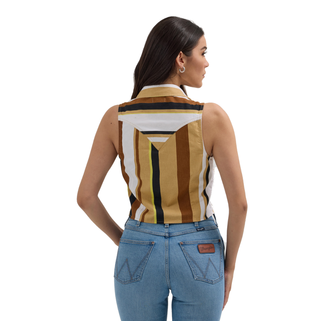 Wrangler Women's Brushpopper Stripe Slim Multicolor Tank