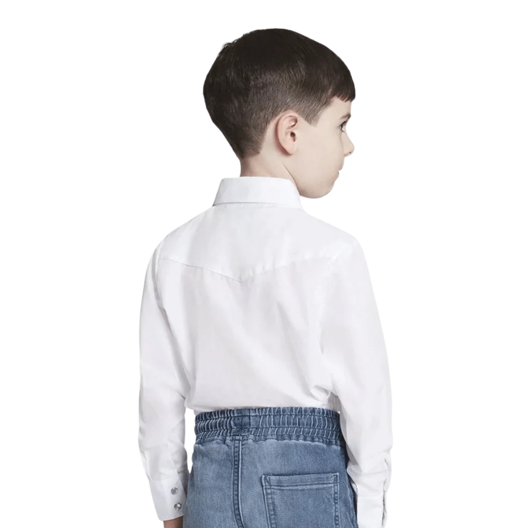 Ely Cattleman Youth Boy's Solid Western White Shirt