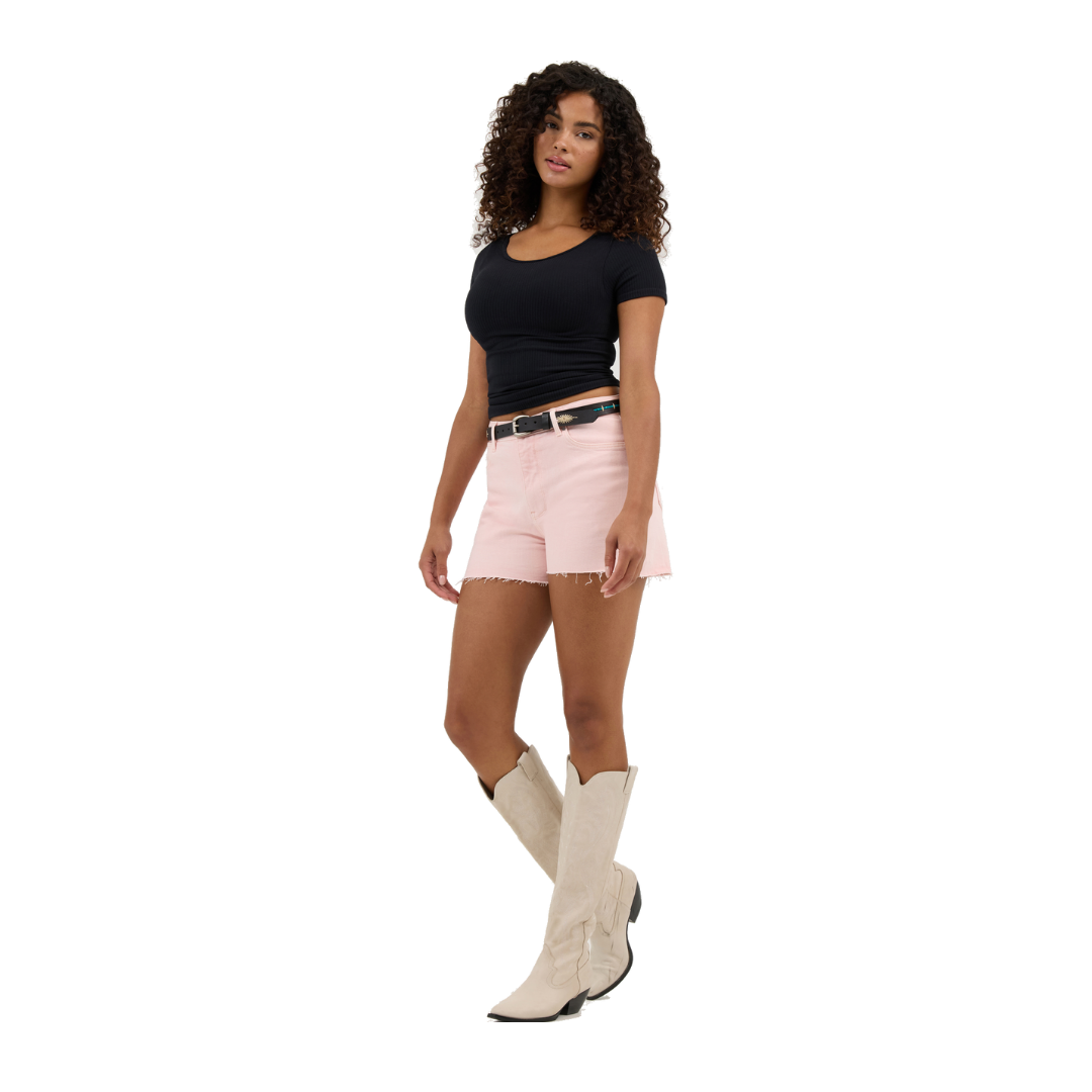 Wrangler Women's High Rise Cowboy Heart Stone Short