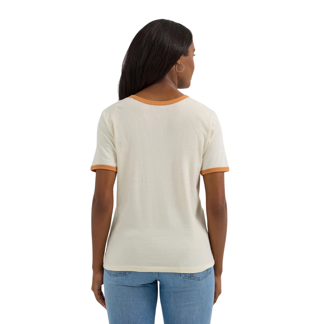 Wrangler Women's Graphic Ringer Antique White Tee Shirt