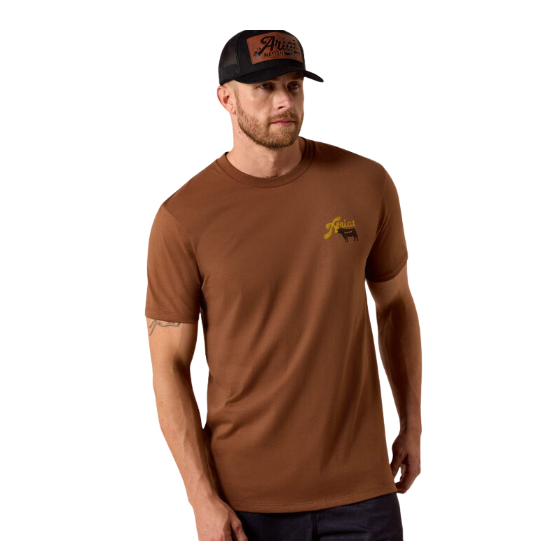 Ariat Men's BBQ Smoke Classic Fit Brown Tee Shirt