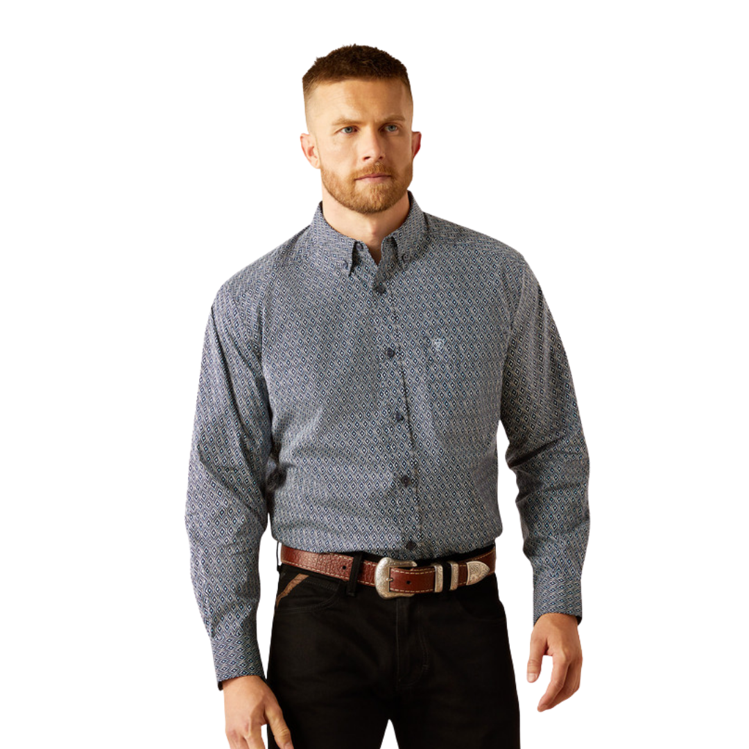 Ariat Men's Colson Classic Print Navy Shirt